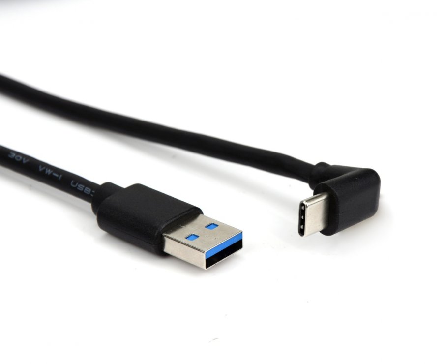 Imagine Cablu USB-A 3.2 la USB type C drept/unghi 2m, ku31cze2bk