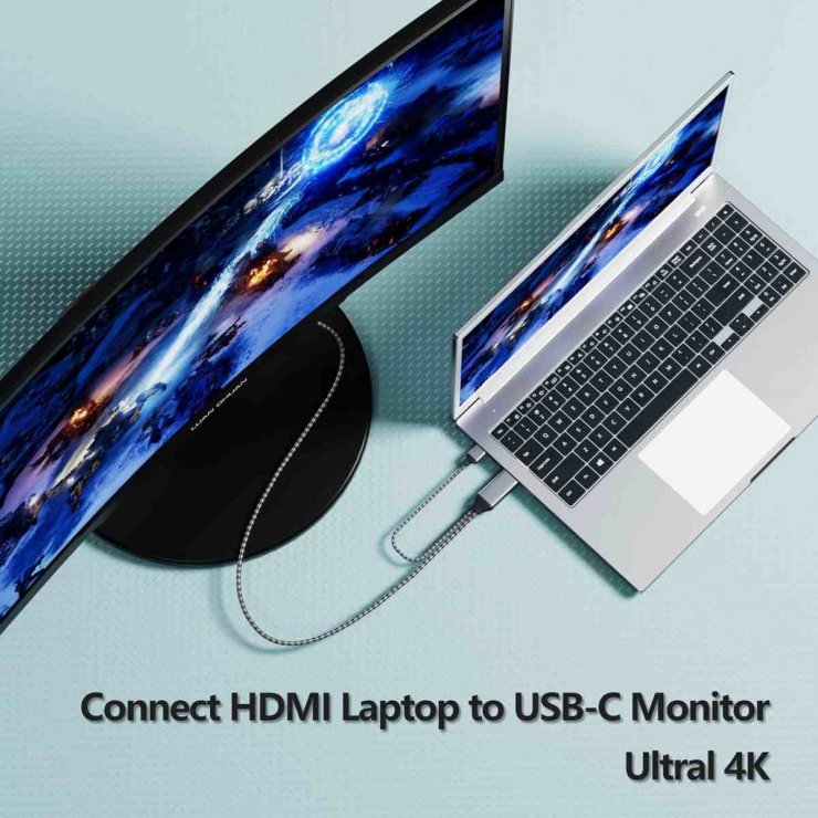 Imagine Cablu HDMI la USB type C 4K60Hz cu alimentare USB T-T 2m, ku31hdmi25