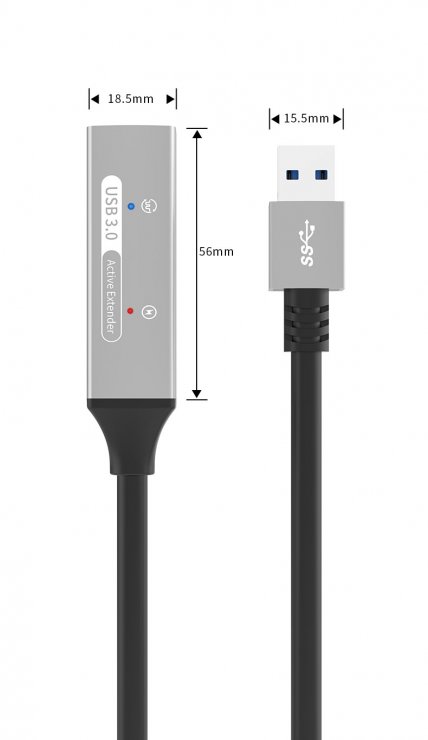 Imagine Cablu prelungitor USB 3.2-A activ cu alimentare T-M 10m, ku3rep10al