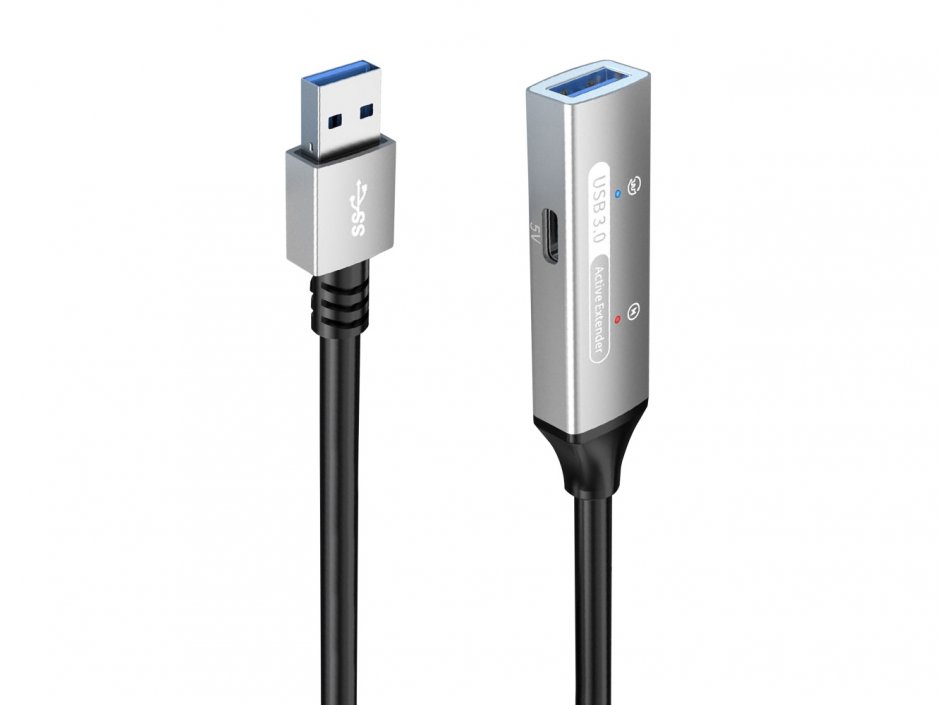 Imagine Cablu prelungitor USB 3.2-A activ cu alimentare T-M 10m, ku3rep10al