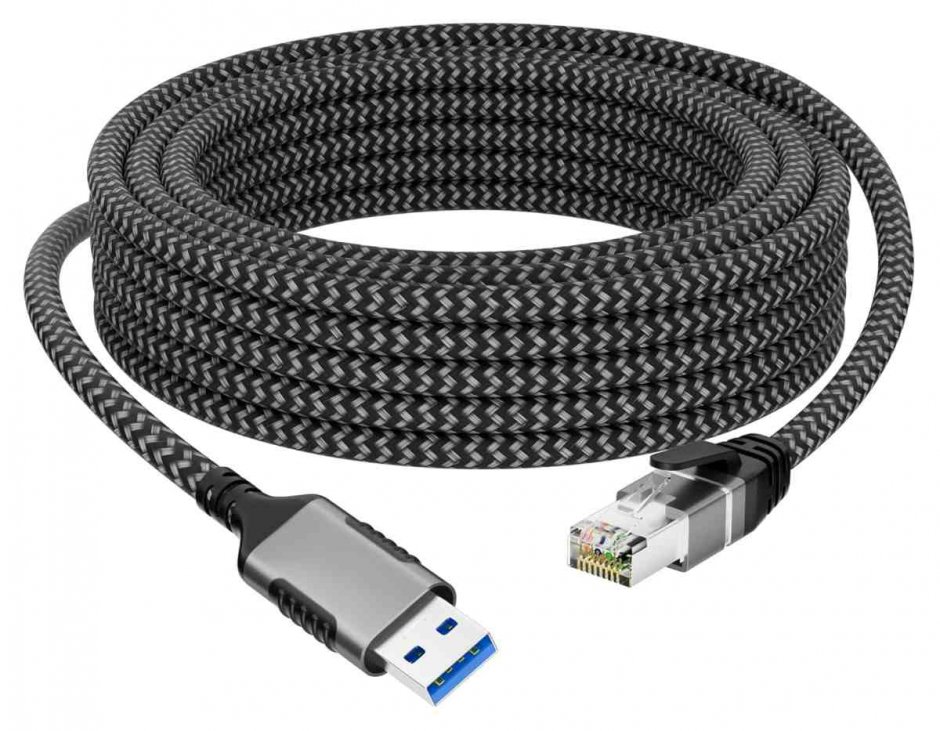 Imagine Cablu de retea USB 3.2-A la RJ45 Cat.6 FTP T-T 2m, kunet2