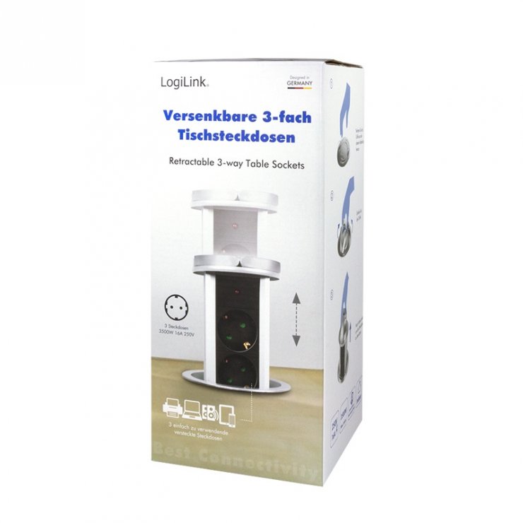 Imagine Prelungitor cu 3 x Schuko tip turn 1.8m, Logilink LPS235A