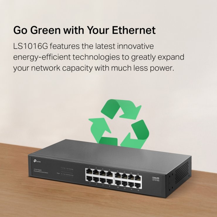 Imagine Switch Desktop/Rackmount 16 porturi Gigabit, TP-LINK LS1016G