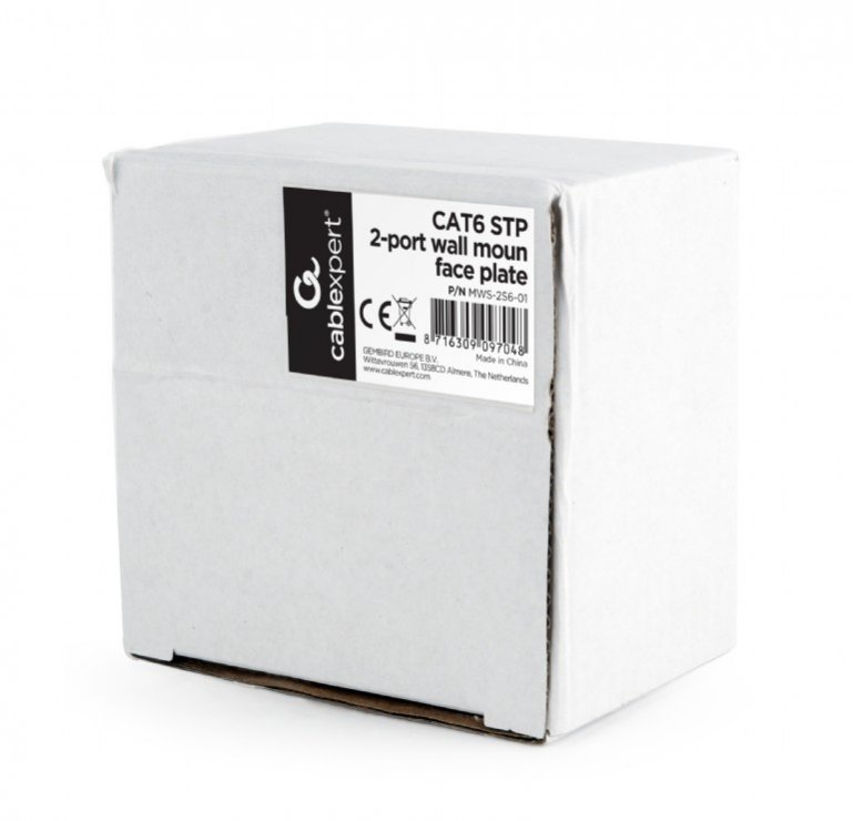 Imagine Priza aplicata RJ45 STP Cat.6 2 porturi Alb, Gembird MWS-2S6-01