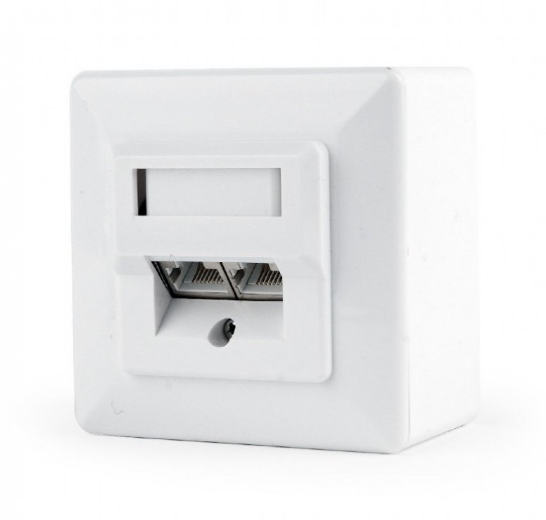 Imagine Priza aplicata RJ45 STP Cat.6 2 porturi Alb, Gembird MWS-2S6-01