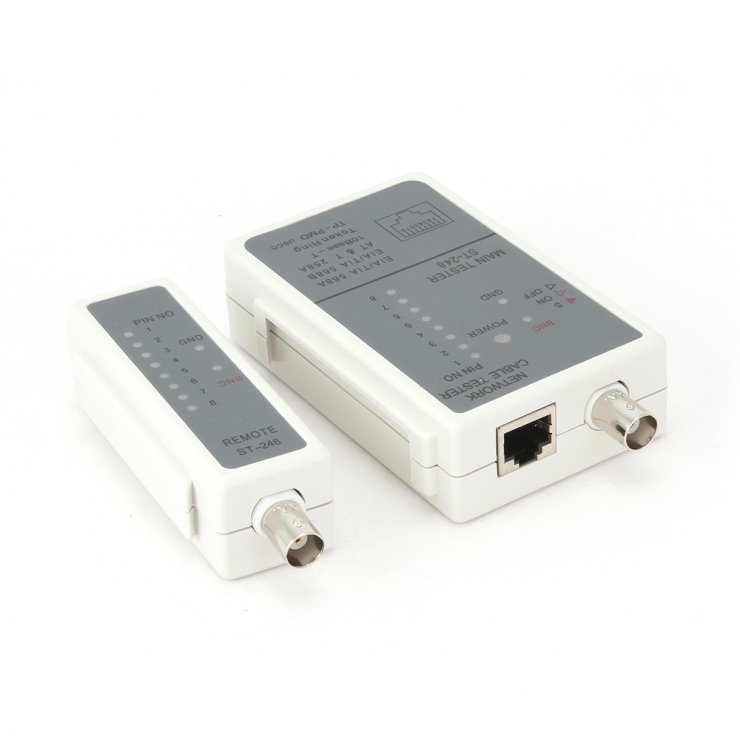 Imagine Tester pentru cablu RJ 45, RG 58, Gembird NCT-1