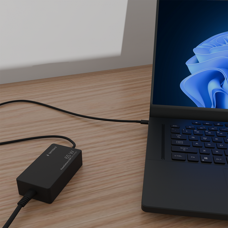 Imagine Incarcator priza USB type C 9-20V 65W, Gembird NPA-AC-PDQC65-01