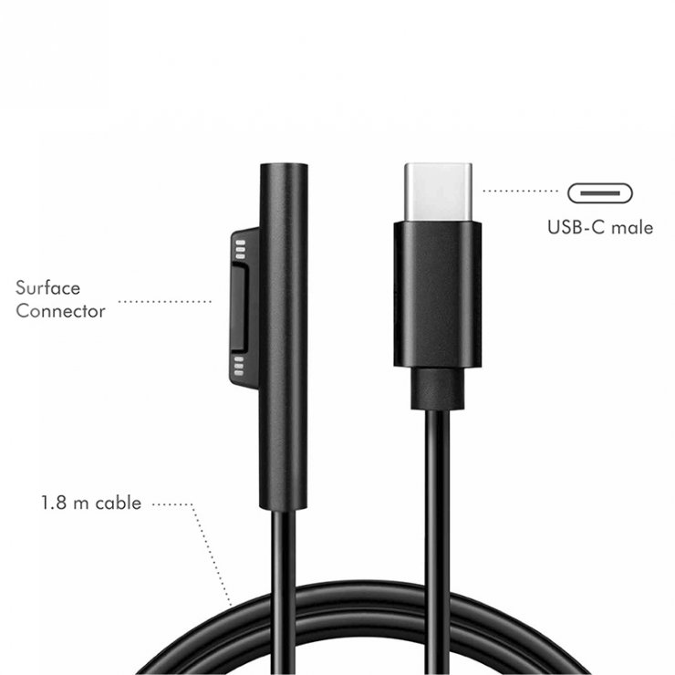 Imagine Cablu USB type C la MS Surface PD 1.8m, Logilink PA0342