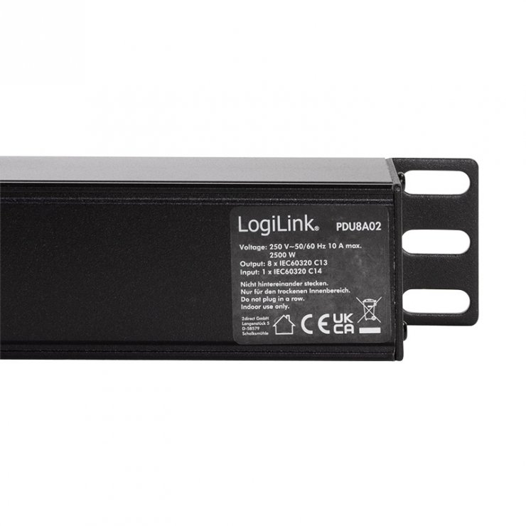 Imagine Prelungitor PDU 19" C14 la 8 x C13, Logilink PDU8A02