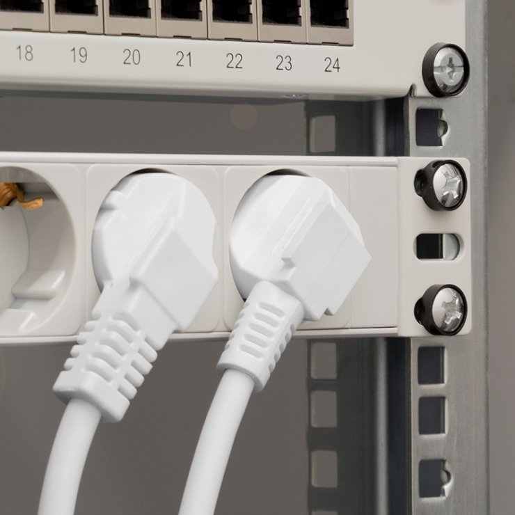 Imagine Prelungitor PDU 19" cu 9 prize Schuko + switch 2m Gri, Logilink PDU9C04