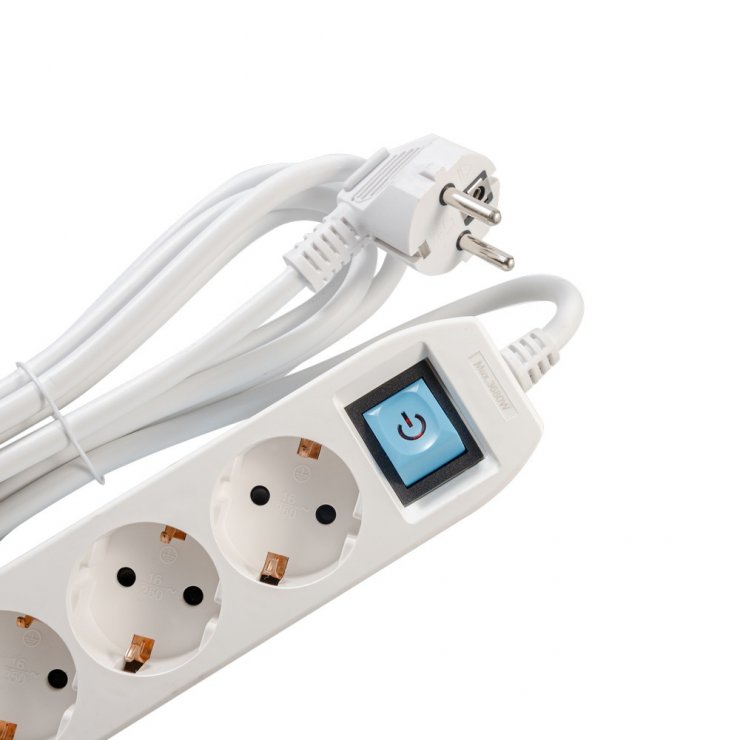 Imagine Prelungitor cu 3 x Schuko + 1 x USB type C + 1 x USB-A 1.8m Alb, Spacer PP-3-18-TC-USB