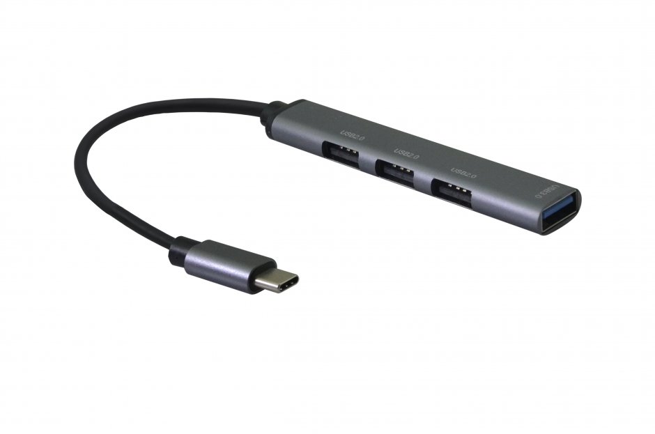 Imagine HUB USB 2.0 type C la 4 x USB-A 0.12m Gri, S3017