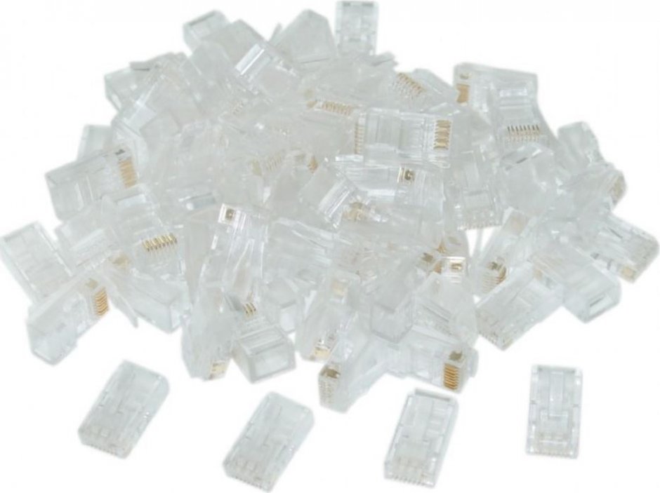 Imagine Set 100 buc conector de retea RJ45 FTP Cat.6, Spacer SPCN-RJ45-FTP-CAT6