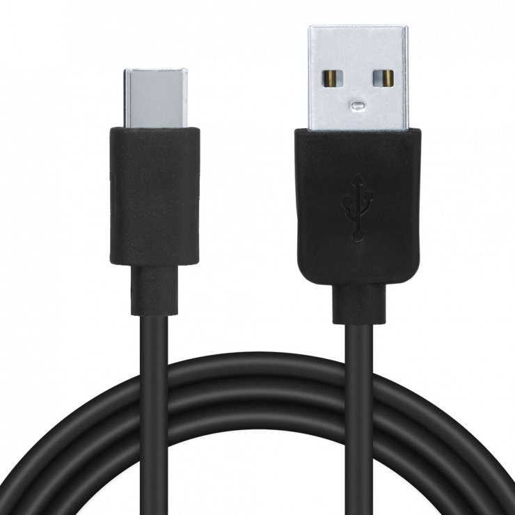 Imagine Cablu USB 2.0-A la USB type C T-T 1.8m Negru, Spacer SPDC-TYPEC-PVC-BK-1.8