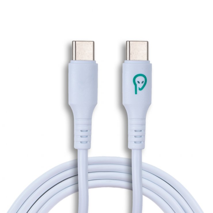 Imagine Cablu USB 2.0 type C T-T 1m Alb, Spacer SPDC-TYPEC-TYPEC-PVC-W-1.0