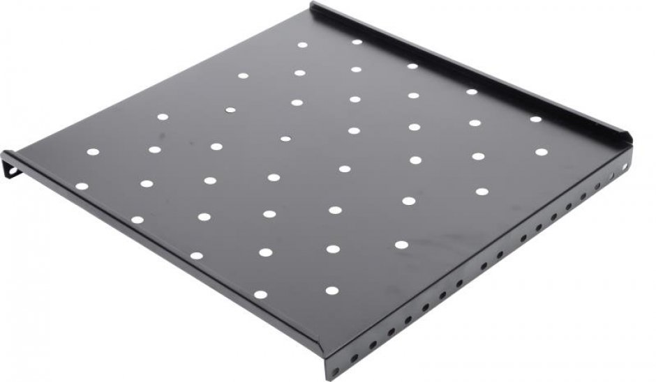 Imagine Raft fix 1U pentru rack 19" adancime 650mm, Spacer SPSF-1U650-BK-03