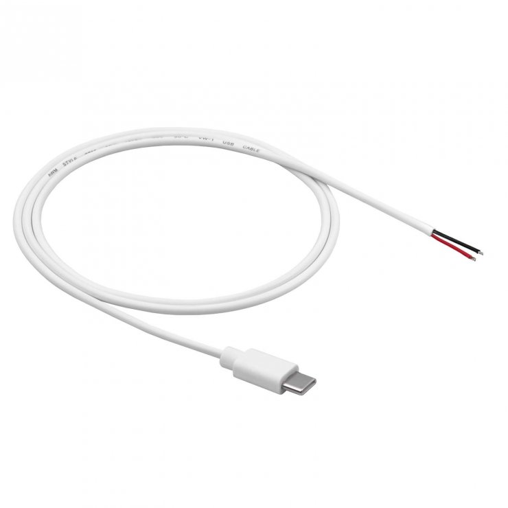 Imagine Cablu USB type C la 2 x fire deschise 60W 1m Negru, Akyga AK-SC-40