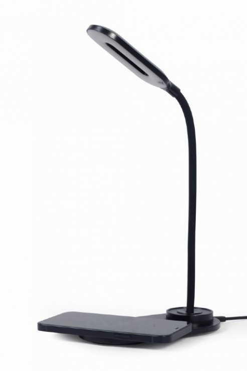 Imagine Lampa birou cu incarcare wireless 10W Negru, Gembird TA-WPC10-LED-01