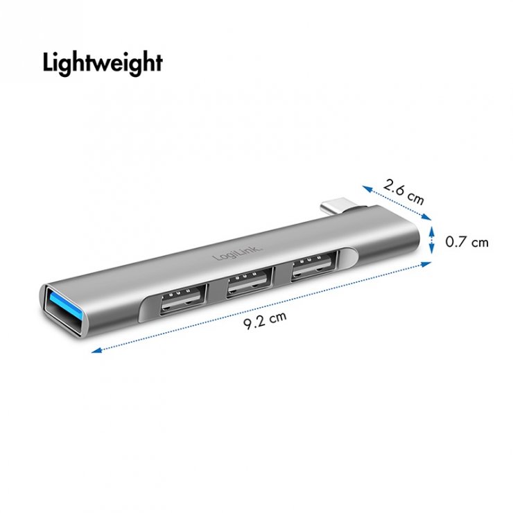 Imagine HUB USB 3.0 type C la 3 x USB-A 2.0 + 1 x USB-A 3.0, Logilink UA0437