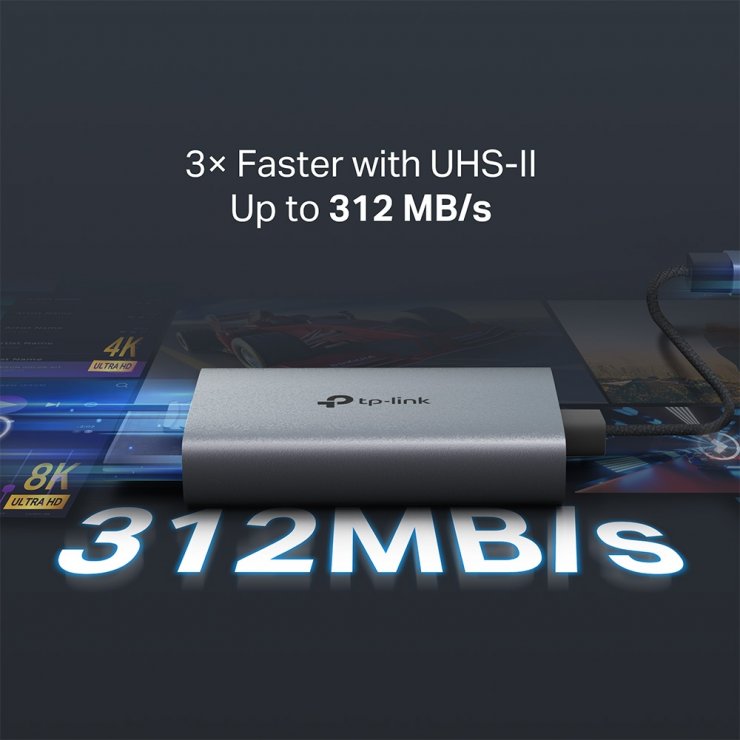 Imagine Cititor de carduri USB 3.0 type C la UHS II - SD/microSD 4.0, TP-LINK UA440C