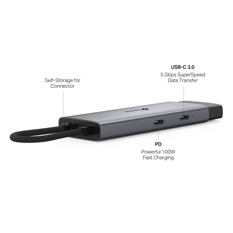 Imagine Docking station USB type C la HDMI 4K60Hz/2 x USB-A / USB type C + PD 100W, TP-LINK UH5020C