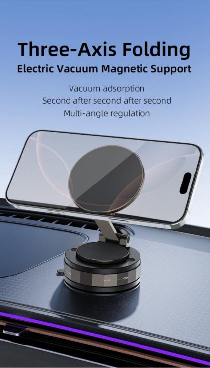 Imagine Suport cu ventuza pentru smartphone montare cu magnet Negru, XO C176