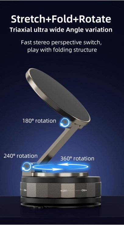 Imagine Suport cu ventuza pentru smartphone montare cu magnet Negru, XO C176