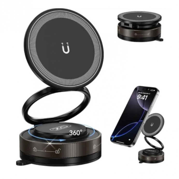 Imagine Suport cu ventuza pentru smartphone montare cu magnet Negru, XO C177