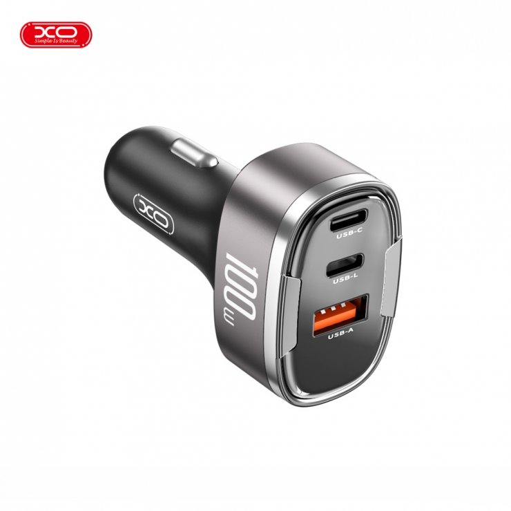Imagine Incarcator auto USB-A + USB type C + Lightning 100W, XO CC61
