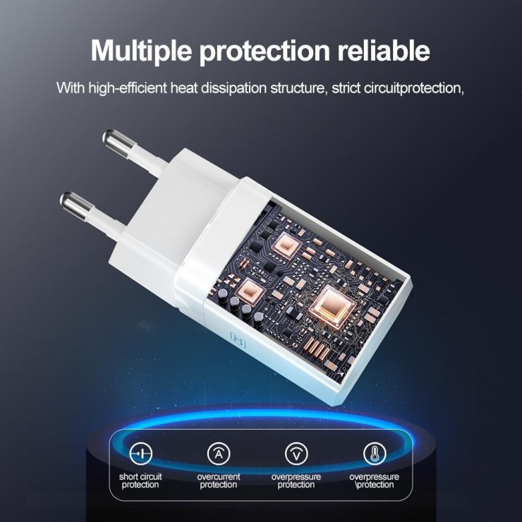 Imagine Incarcator priza USB-A + USB-C 45W GaN Nitride Alb, XO CE36