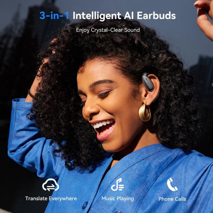 Imagine Casti wireless HF TWS Smart Ai translation Negru, XO G36