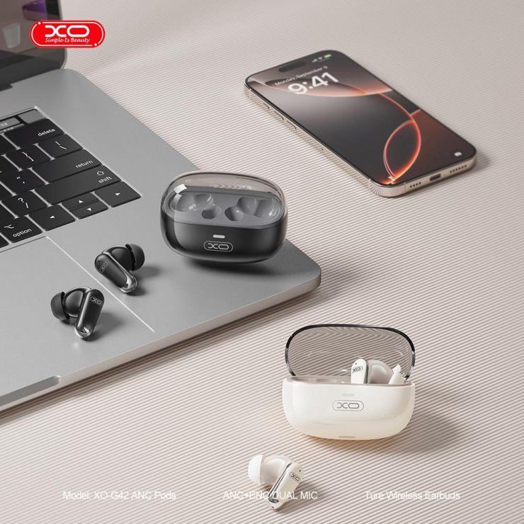 Imagine Casti wireless HF TWS ANC + ENC Dual mic Bej, XO G42