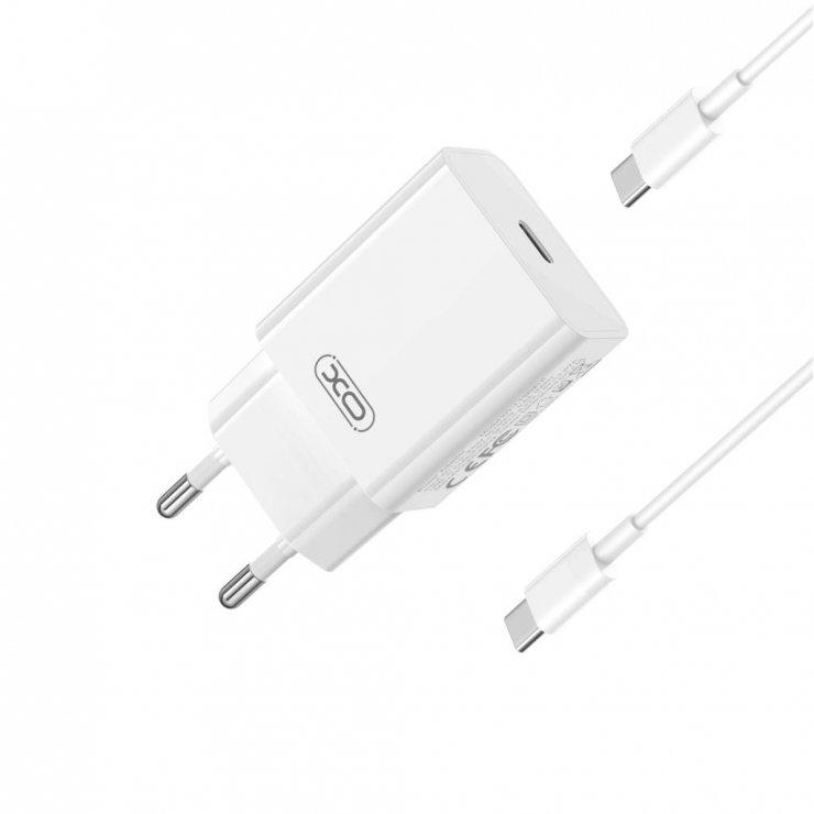 Imagine Incarcator priza USB-C 20W + Cablu USB type C, XO L126-CC