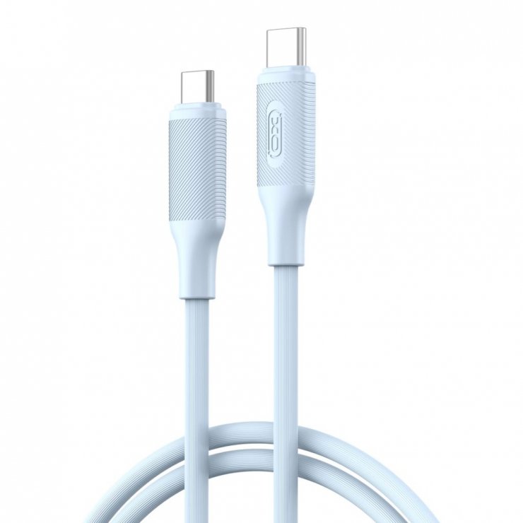 Imagine Cablu USB 2.0 type C la USB type C 60W 1m Silicon Blue, XO NB-Q265B