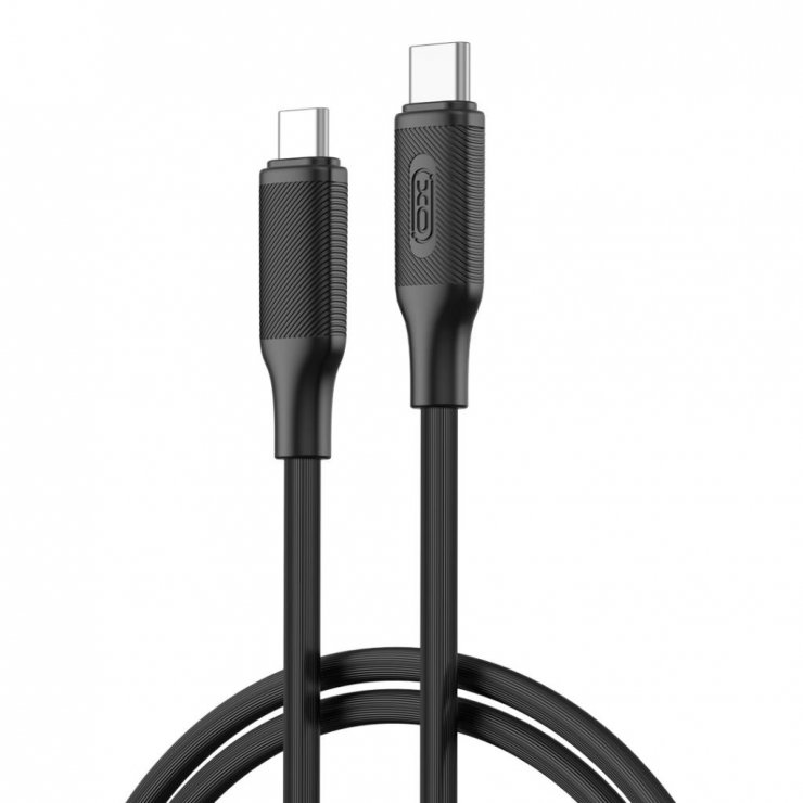 Imagine Cablu USB 2.0 type C la USB type C 60W 1m Silicon Negru, XO NB-Q265B