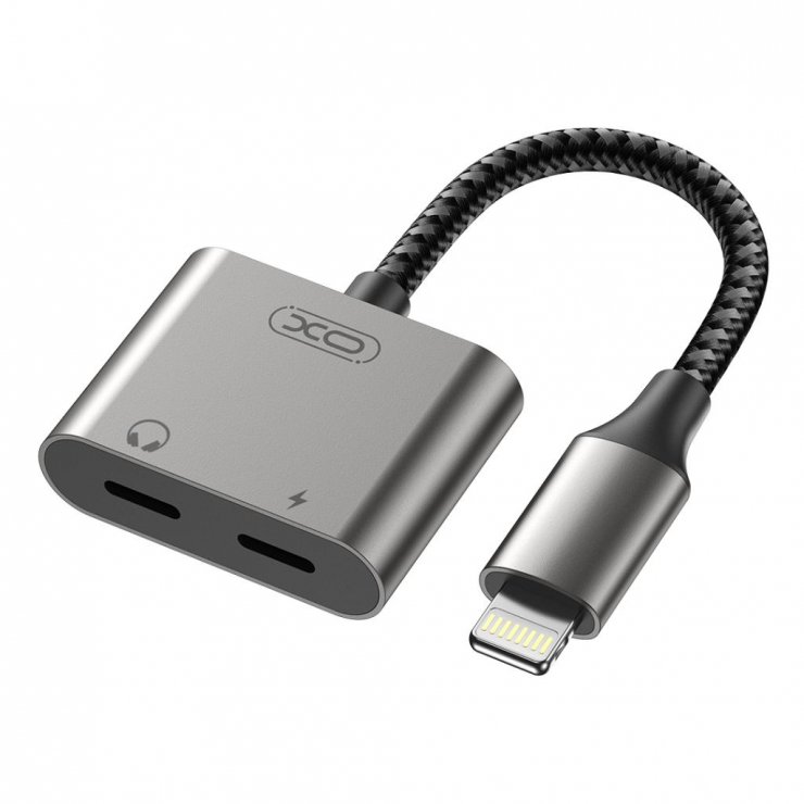 Imagine Adaptor Lightning la 2 x Lightning T-M 12.5cm brodat, XO NB-R258A