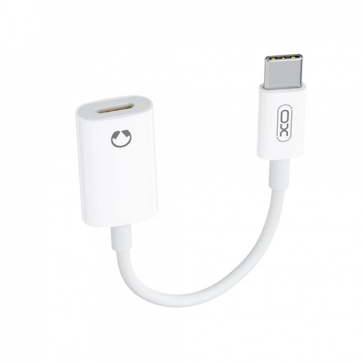 Imagine Adaptor audio USB type C la Lightning T-M 12cm Alb, XO NB-R268B