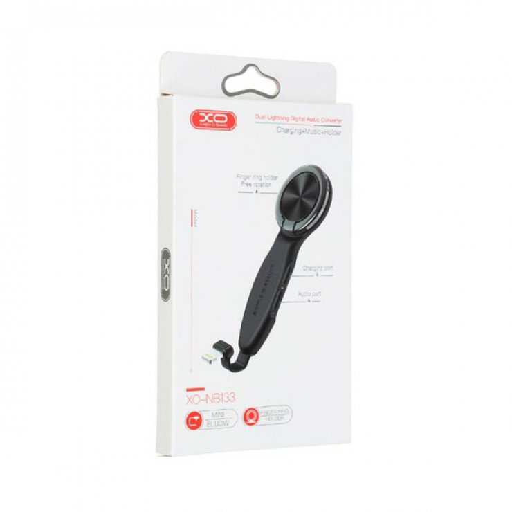 Imagine Adaptor Gaming Lightning la 2 x Lightning Negru, XO NB133