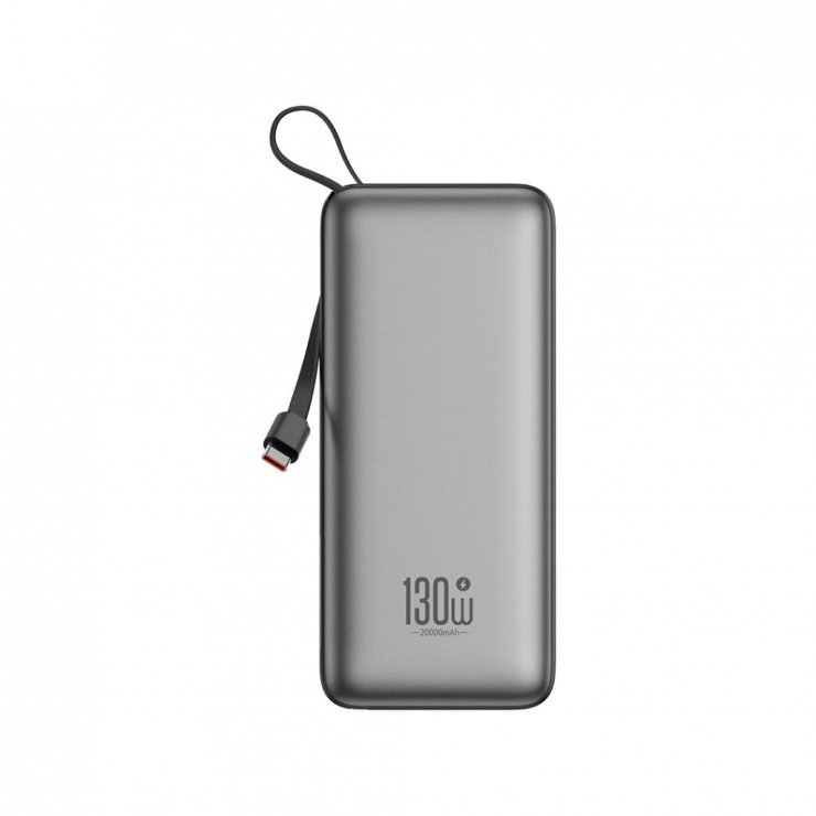 Imagine Power bank 20000 mAh 130W cu display + cablu USB-C Gri, XO PR268