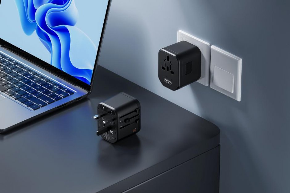Imagine Adaptor universal 20W + 2 x USB-A + USB-C Negru, XO WL13