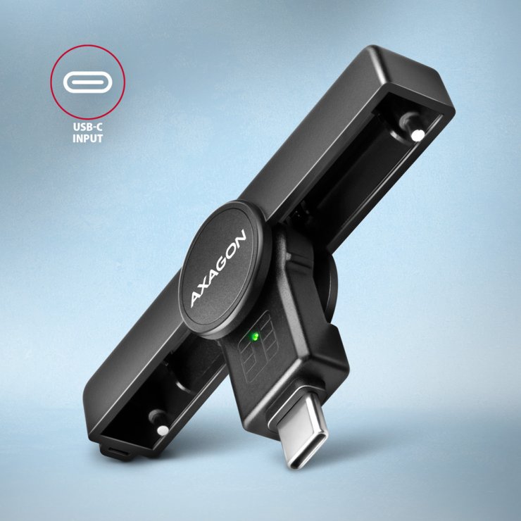 Imagine Cititor de carduri USB 2.0 type C la Smart Card/ID, Axagon CRE-SMPC