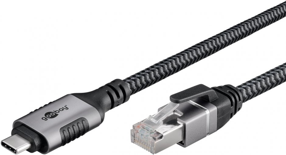 Imagine Cablu de retea USB 3.1 type C la RJ45 Cat.6 FTP T-T 2m, Goobay G70698