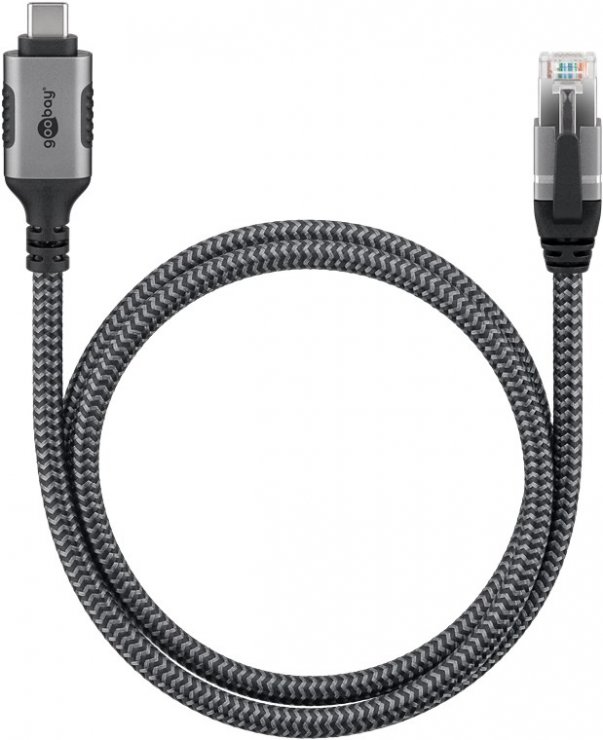 Imagine Cablu de retea USB 3.1 type C la RJ45 Cat.6 FTP T-T 1m, Goobay G70696