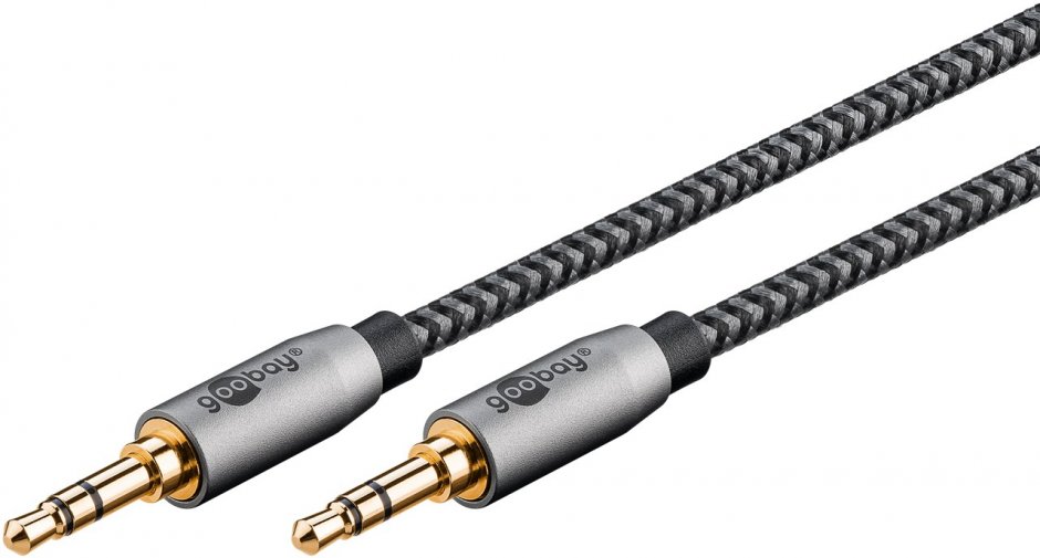 Imagine Cablu audio jack stereo 3.5mm T-T 0.5m brodat, Goobay Plus G65272