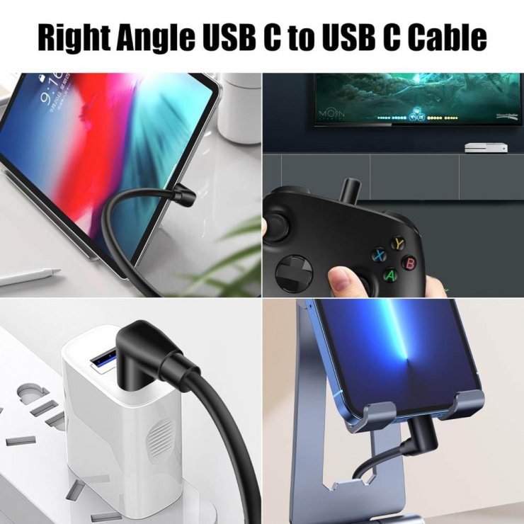 Imagine Cablu USB-A 3.2 la USB type C drept/unghi 0.5m, ku31cze05bk