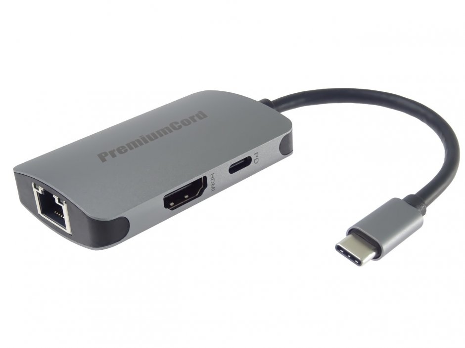 Imagine Docking station USB type C la HDMI 4K30Hz + Gigabit + PD, ku31dock18