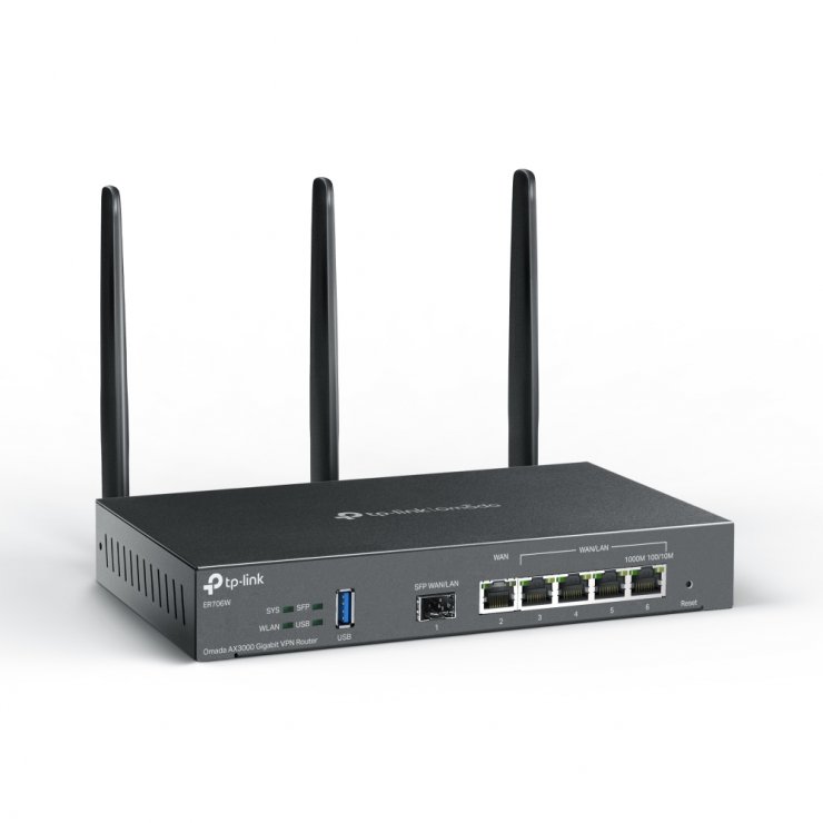 Imagine Router VPN Dual-Band Wi-Fi 6 AX3000 3 antene, TP-LINK ER706W