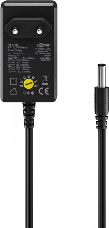 Imagine Alimentator universal 230V/3-12VDC 1500mA, Goobay 64569
