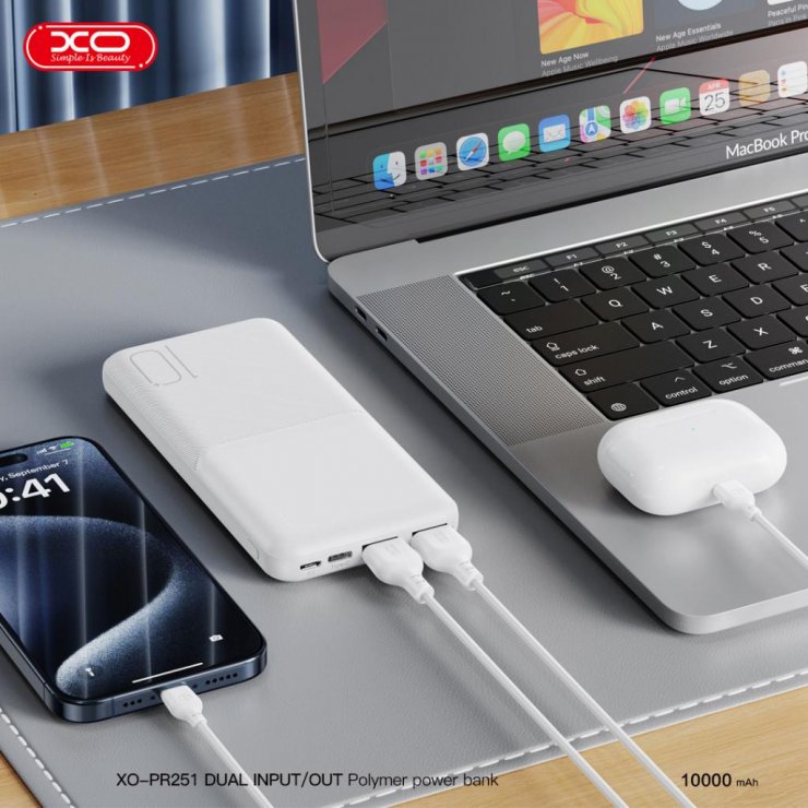 Imagine Power bank 10.000mAh Alb, XO PR251