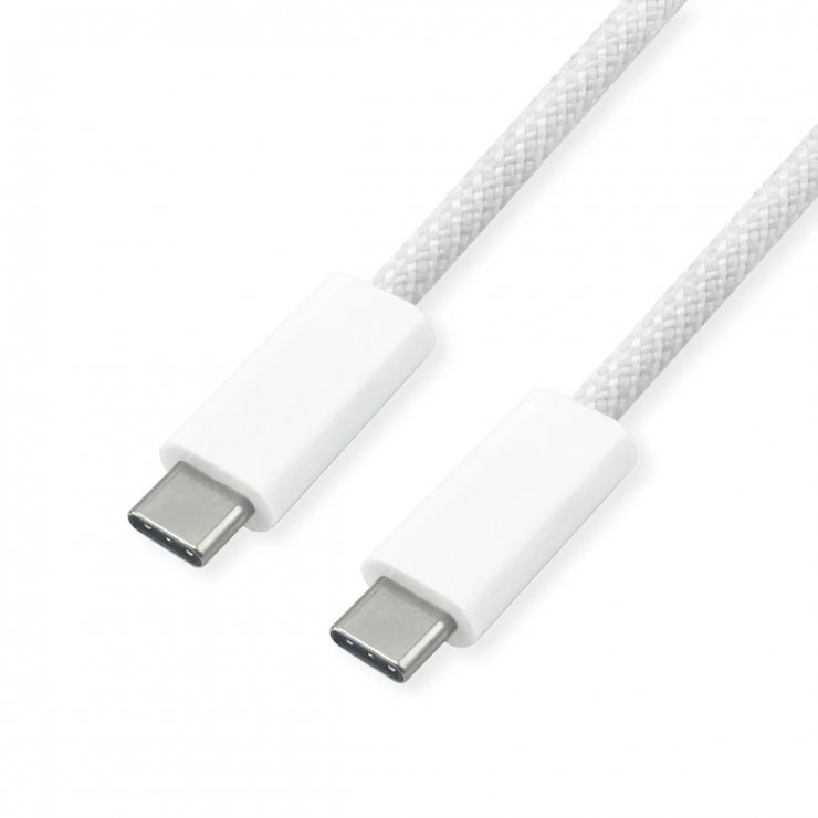 Imagine Cablu USB4 Gen3x2 type C Emark 8K/40Gb/240W 1m Alb, Roline 11.02.8340